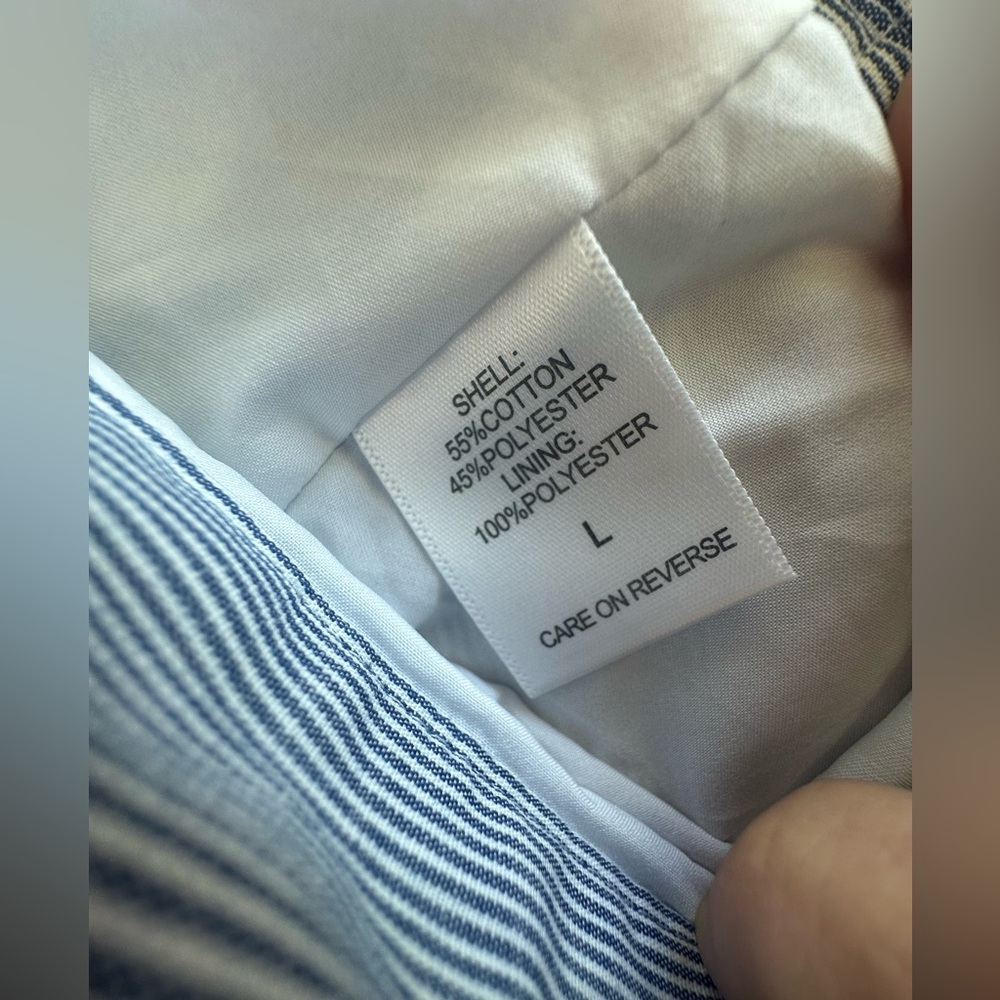New York & Company Blue/White High-Low Wrap Skirt - Picture 5 of 9